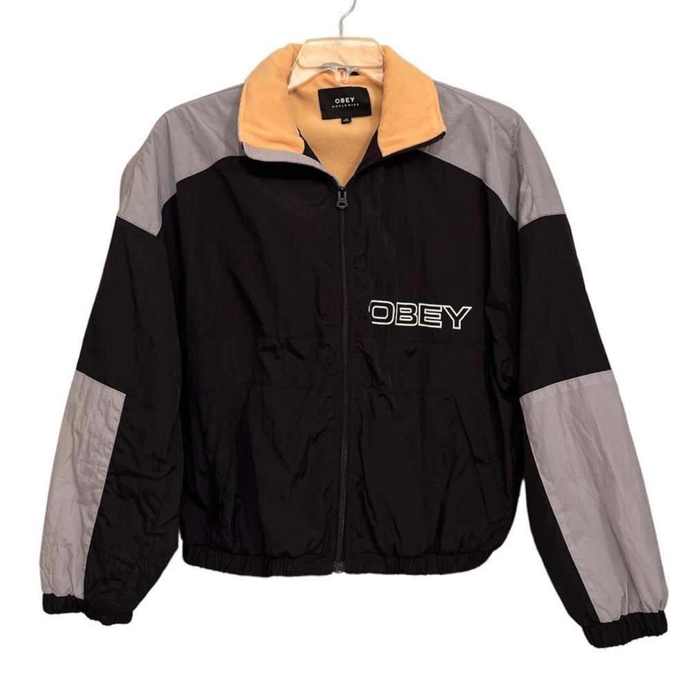 NWT Obey 90s style zip up jacket size XS